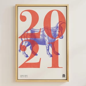 2021 | Year of the Ox | Chinese Zodiac Art | Astrology Printable Art