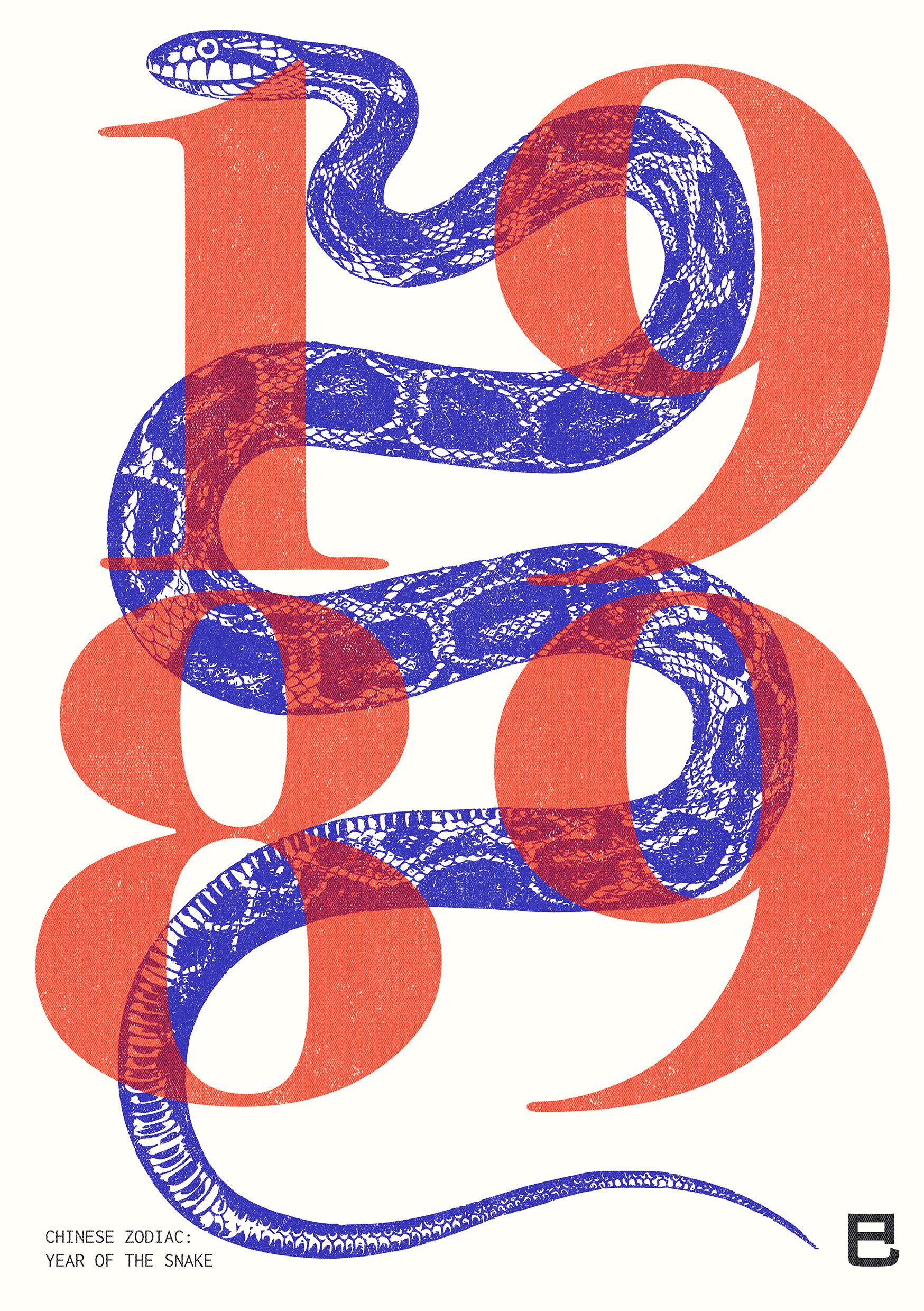 1989 | Year of the Snake | Chinese Zodiac Art | Astrology Printable Art ...