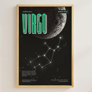 Virgo Sternbild Poster - Minimalistische Sternzeichen Wandkunst für Astrologie-Liebhaber | Virgo Sternzeichen Druck | Digitaler Download