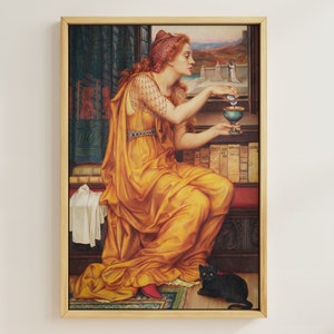 La poción de amor / Pintura de fantasía romántica / Mística femenina / Renacimiento mítico / Arte imprimible de la época victoriana