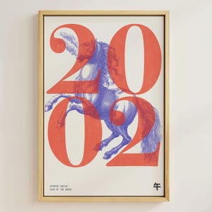 2002 | Year of the Horse | Chinese Zodiac Art | Astrology Printable Art