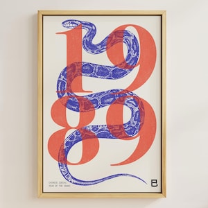 1989 | Year of the Snake | Chinese Zodiac Art | Astrology Printable Art