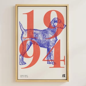 1994 | Year of the Dog | Chinese Zodiac Art | Astrology Printable Art