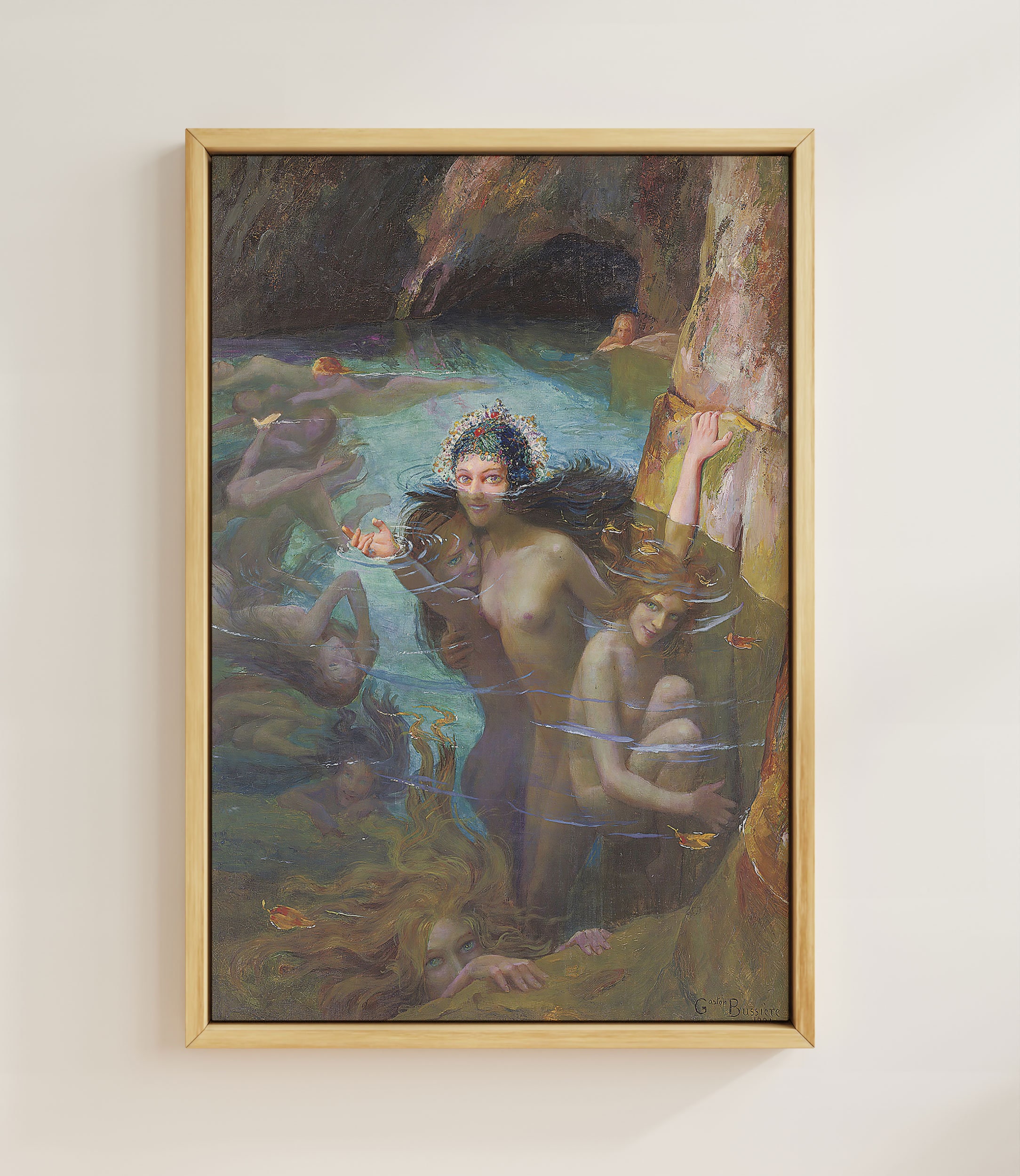 Sirens Art Print | Mythical Fantasy Painting | Enchanted Nymphs by Gaston Bussière | Dark Magic | Printable Art