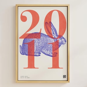 2011 | Year of the Rabbit | Chinese Zodiac Art | Astrology Printable Art