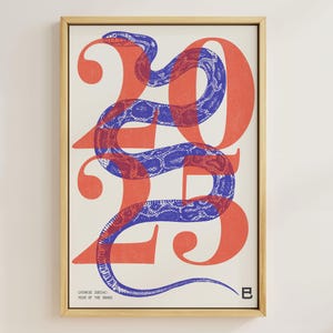 2025 / Anno del serpente / Arte dello zodiaco cinese / Arte stampabile di astrologia