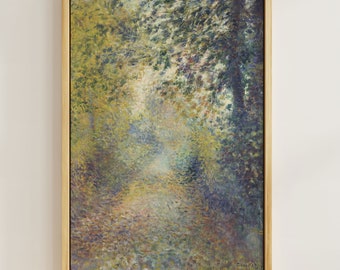 Renoir's Forest Tranquility | Lush Woodland Scene | Dappled Light Beauty | Verdant Elegance | Impressionist Art Print