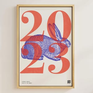 2023 | Year of the Rabbit | Chinese Zodiac Art | Astrology Printable Art