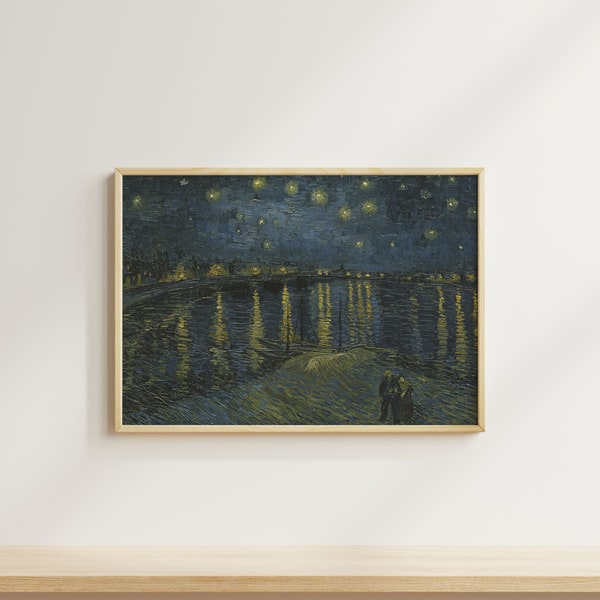 Van Gogh's Cosmic Vision | Ethereal Starry Night | Swirling Skies | Luminescent Beauty | Printable Art