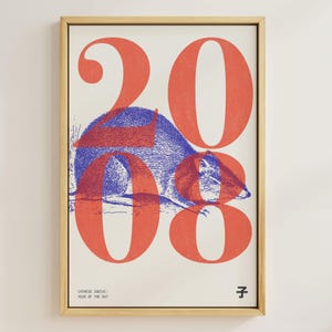 2008 | Year of the Rat | Chinese Zodiac Art | Astrology Printable Art
