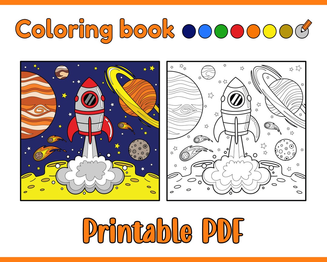 Coloring Book Pdf Printable - Space Painting Printable Pdf - Random ...