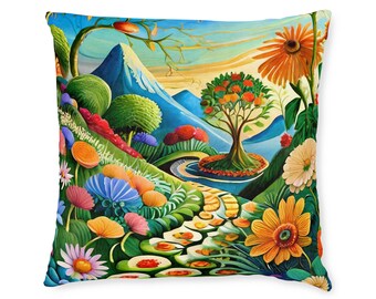 Faux Suede Pillow Colorful Botanical Throw Pillows