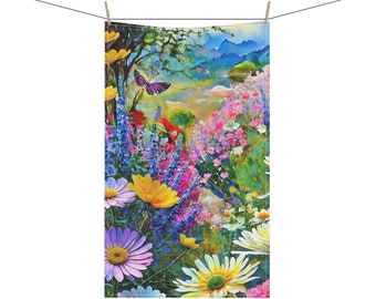 Cotton Tea Towels: Daisy Blossom Kitchen Towel