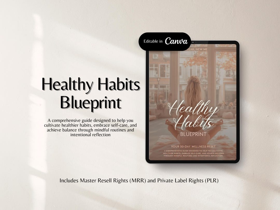 Healthy Habits Ebook Holistic Wellness PLR MRR DFY Digital Product Plr ...
