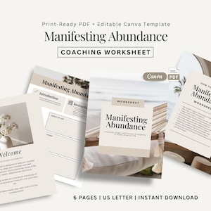 Manifesting Abundance Worksheet Coaching Worksheet Visualization Script Coaching Resource Manifesting Money Mindset Tool Manifestation Guide