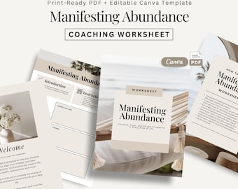 Arbeitsblatt zur Manifestation der Fülle Coaching ArbeitsblattVisualisierung Skript Coaching Ressourcen Manifestation Geld Mindset-Tool Manifestation Handbuch
