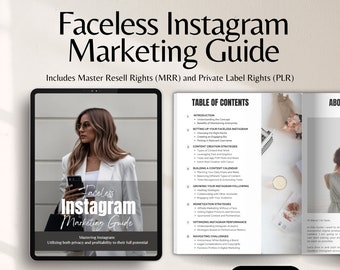 Faceless Instagram Marketing Guide w Master Resell Rights MRR & Private Label Rights PLR Instagram Guide Digital Marketing Faceless Account