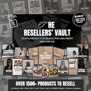 The Resellers&#39; Vault, an ultimate PLR MRR Bundle Ideal for Passive Income plr mrr Digital Products with Master Resell Rights plr bundle