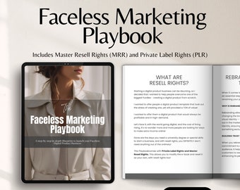 Faceless Marketing Playbook with Master Resell Rights MRR and Private Label Rights PLR Digital Marketing Faceless Account Done For You eBook