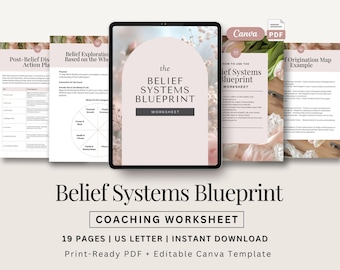 Beliefs Worksheet Mindset Coaching Worksheet Coaching Resources Wellness Resources Self Discovery Life Coaching Tool Lead Magnet Coaches