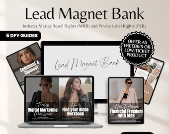 Lead Magnet Bank, 5 prodotti digitali da utilizzare come omaggio per il tuo marketing digitale w Master Resell Rights MRR e Private Label Rights PLR