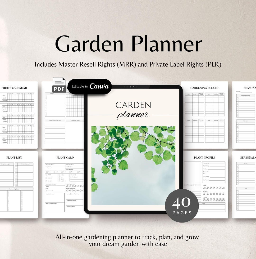 Garden Planner Printable Gardening Planner Log Garden Tracker Garden ...