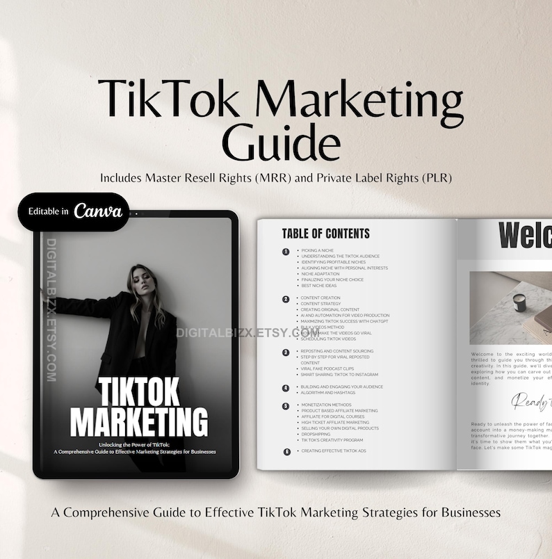 TikTok Marketing Guide w Master Resell Rights MRR and Private Label Rights PLR TikTok Guide Faceless Digital Marketing Simply Passive Income image 1