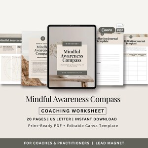Mindfulness Worksheet Mindful Journal Coaching Worksheet Holistic Wellness Worksheet Distraction Tracker Coaching Resource Coaching Business