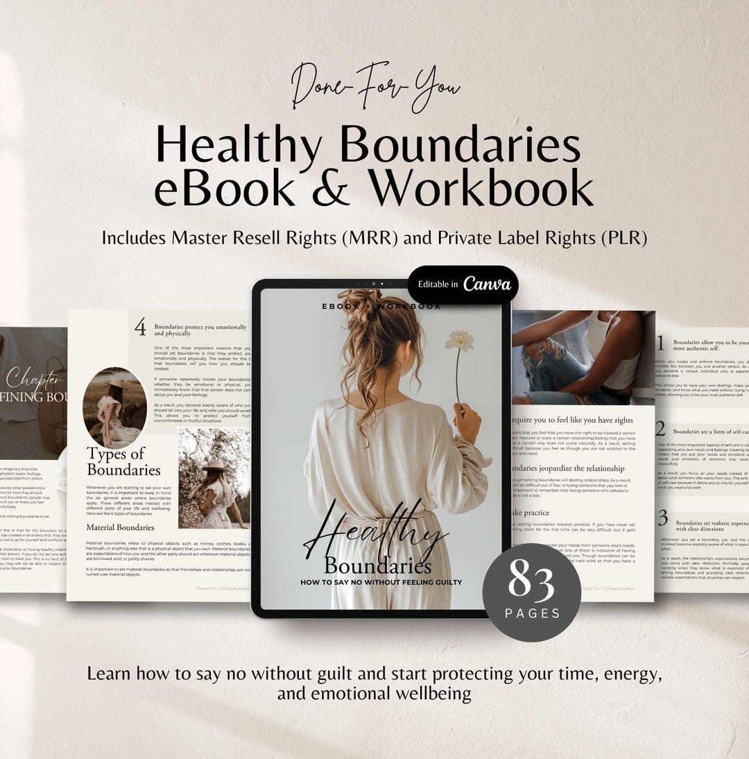 Healthy Boundaries Worksheets and Ebook Done for You Personal Boundary ...