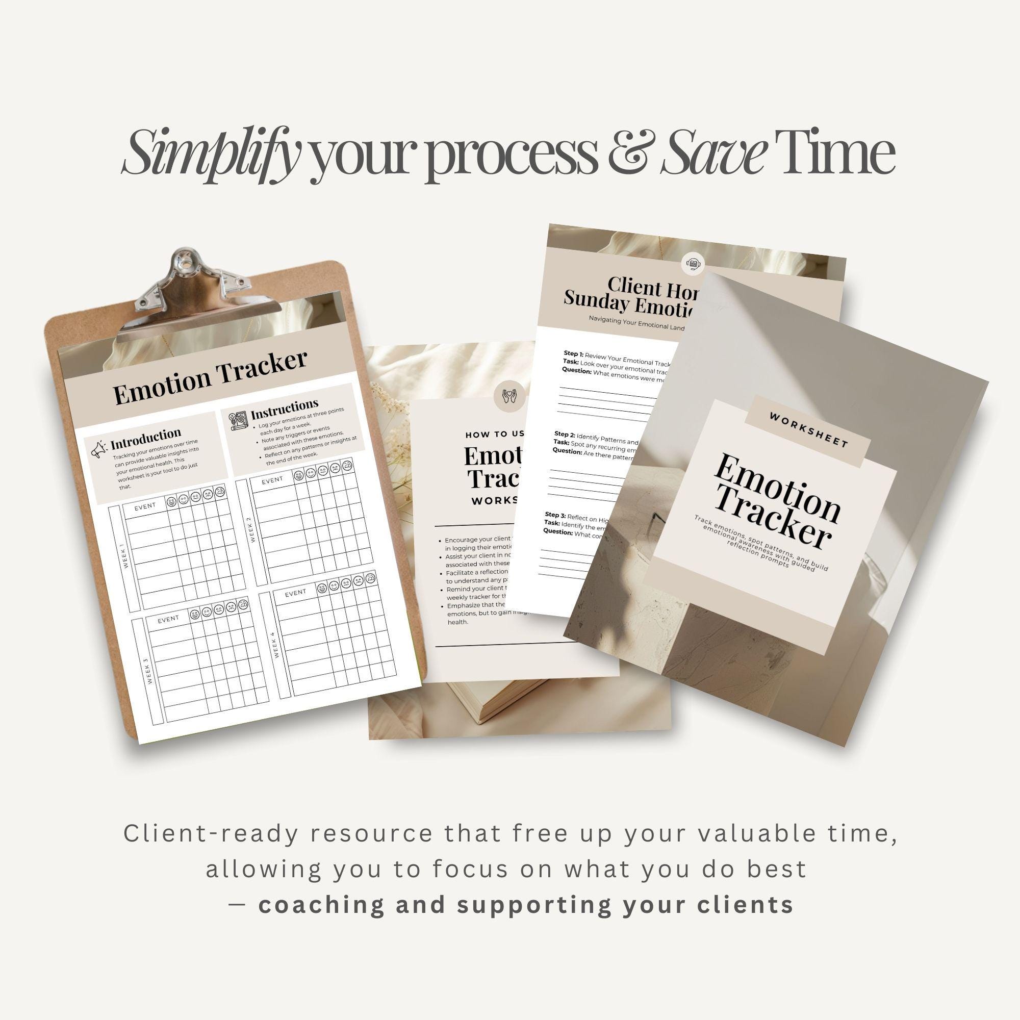 Emotion Tracker Worksheet PDF Printable Coaching Worksheets Emotional ...