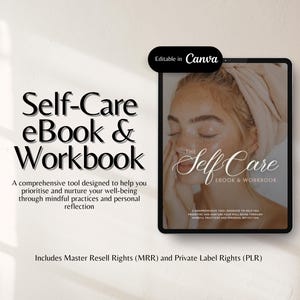 Self Care eBook and workbook with master resell rights and plr Spiritual Business Workbook Editable PLR Canva Template Lead Magnet Coach