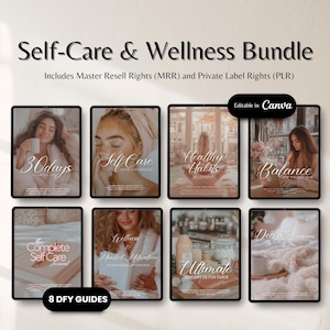 Wellness and Mindset Bundle with Master Resell Right plr MRR DFY Coaching Tools and PLR Canva Templates New Year Detox and Self Care Guides