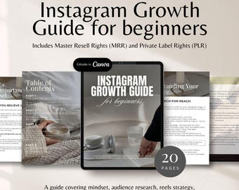 Instagram Growth Guide for Beginners Content Creation Marketing Strategy Faceless Marketing Social Media Growth PLR MRR Instagram Guide