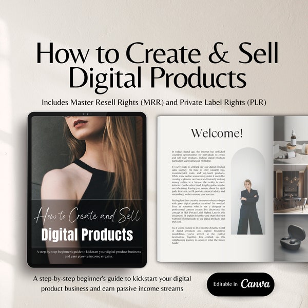 Producto digital 101: Cómo crear y vender productos digitales 100 ideas de productos digitales Cómo vender en Etsy Guía del vendedor PLR Ingresos pasivos