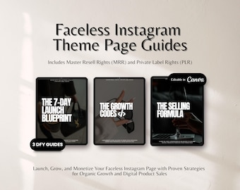 Faceless Instagram Theme Page Guides to Launch Grow and Monetize your Instagram for Organic Growth Engagement and Digital Product Sales MRR