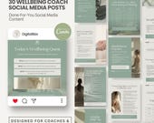 30 Wellbeing Coach Instagram Posts Holistic Wellness Instagram Content Wellbeing Posts Done For You Content Wellness Coaching Templates