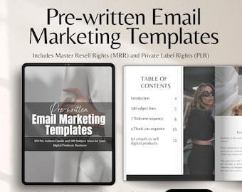 Pre written Email Marketing Templates for Digital product business w Master Resell Rights MRR and Private Label Rights PLR Digital Product