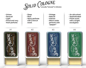 SOLID COLOGNE Men,UNISEX, High Quality Perfume Handmade, Perfume. All Natural