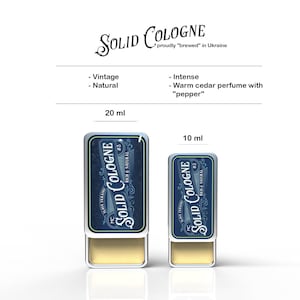 SOLID COLOGNE Vintage High Quality Men Perfume Handmade, Perfume.Natural and Organic Dry Cologne.Mens gift idea, vegan cologne, cruelty free