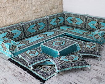 Orientalisches Bodensofa, Eckbodensofa, Arabische Majlis Sofa, Arabische Wohnzimmermöbel, Arabische Couch, Arabische Jalsa, Marokkanisches Sofa