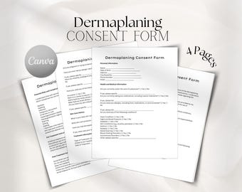 Dermaplaning Consent Form Printable Esthetician Treatment Consent Form Aesthetic Dermaplaning Agreement Consent Instant Digital Download