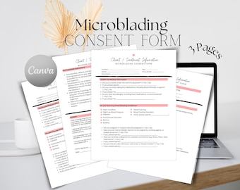 Modèle de formulaire de consentement pour le microblading : accord de traitement esthétique (téléchargement numérique)