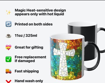 Stained Glass Christian Coffee Mug: Heat-sensitive Bible Verse Gift - Etsy