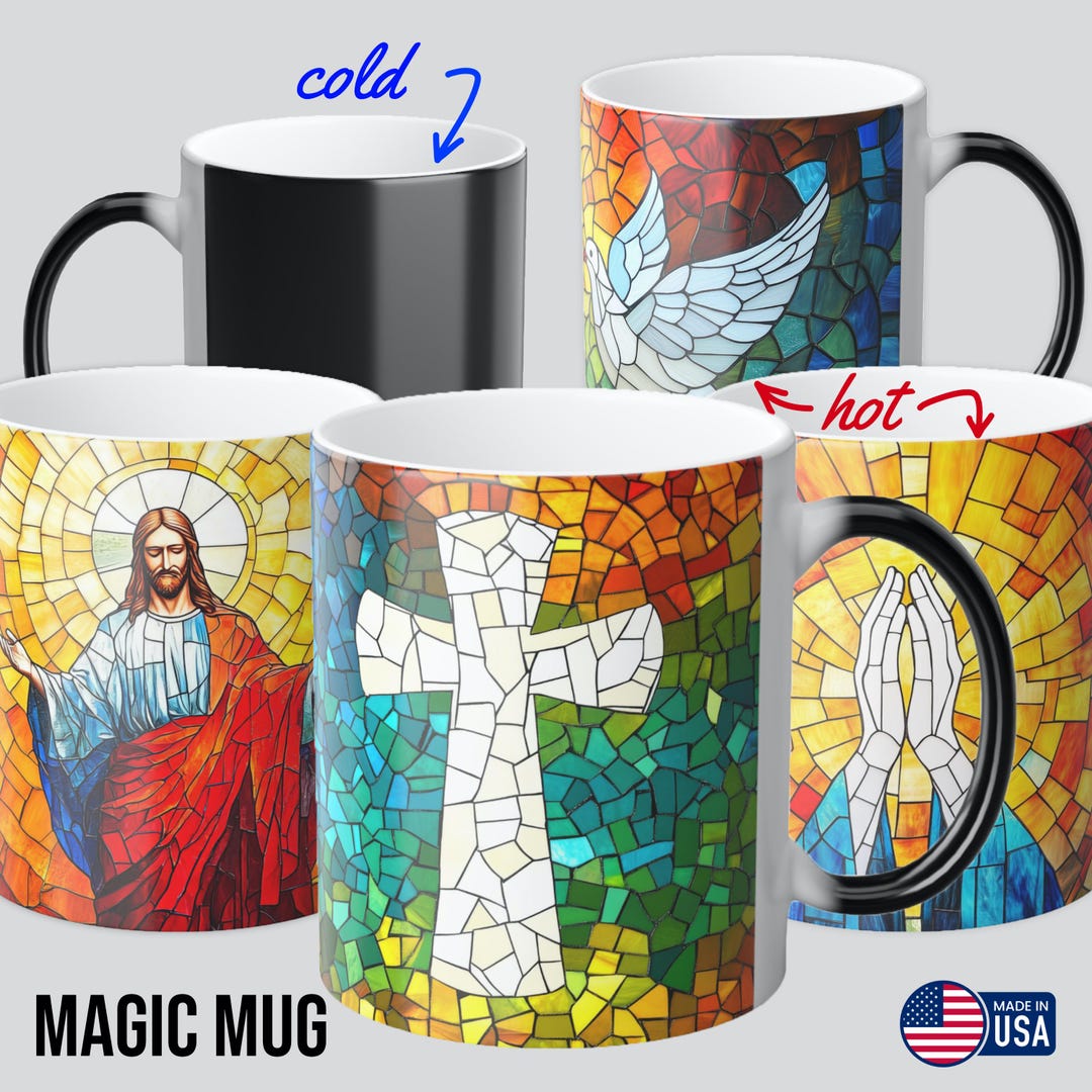 Stained Glass Christian Coffee Mug: Heat-sensitive Bible Verse Gift - Etsy