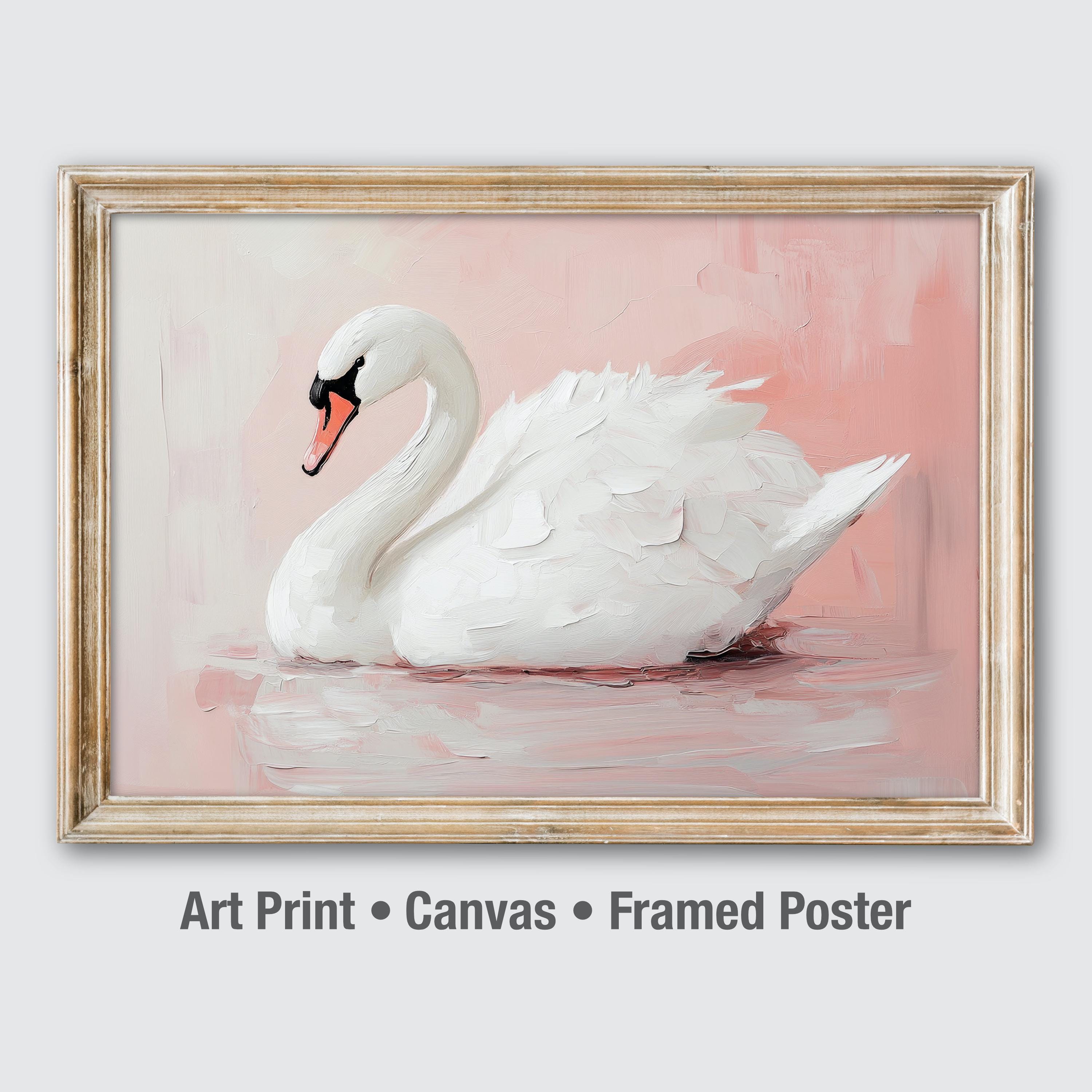 Swan Watercolor Art Print: Vintage Nursery Wall Decor - Etsy