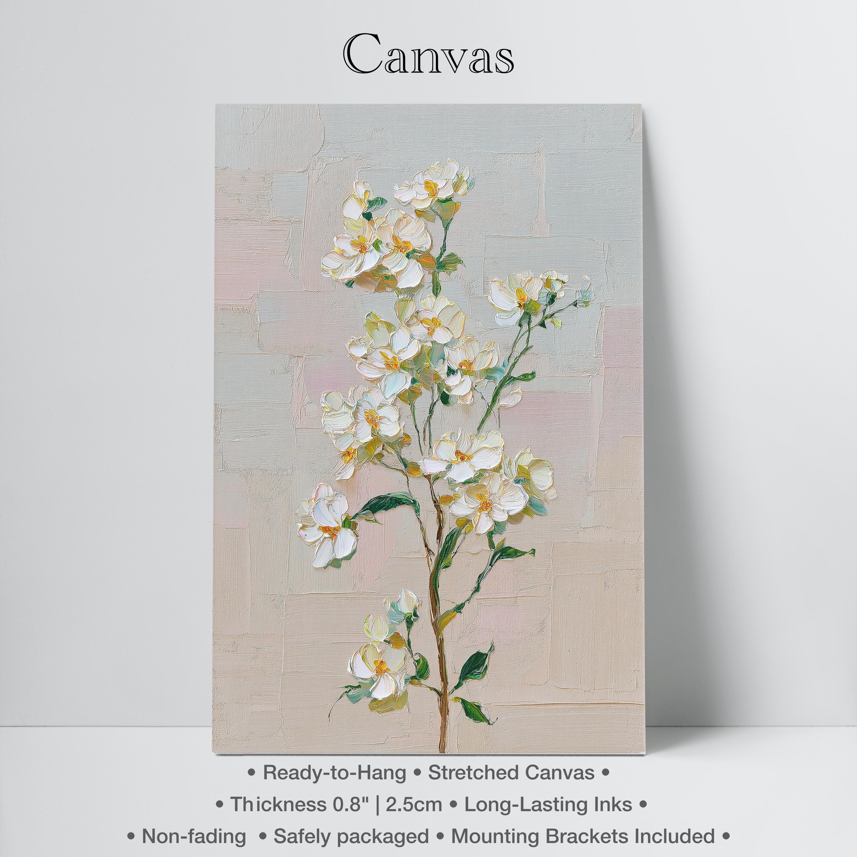White Jasmine Flower Art Print, Botanical Wall Art, Bedroom Decor ...