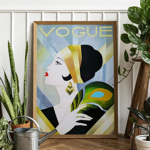 Poster de couverture de magazine vintage - couverture de magazine vintage - art de couverture vintage - Magazine Vogue - art de couverture de magazine - art mural mode