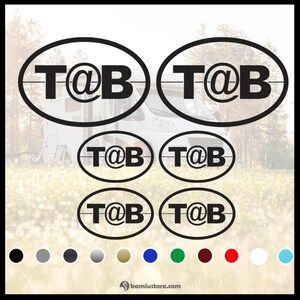 Klistermärkesset med "Tab Logo" för husbilar, husvagnar och båtar