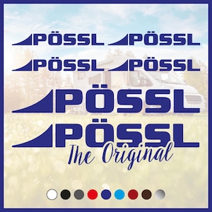 Possl-logotypklistermärkesset för husbil, husvagn och båt