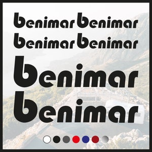 Benimar-logotypklistermärkesset för husbil, husvagn och båt